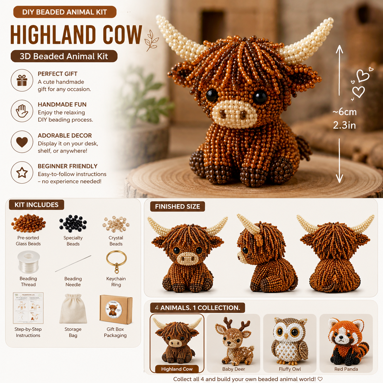 DIY Beaded Animal Craft Kit | Creative Art & Craft Set
