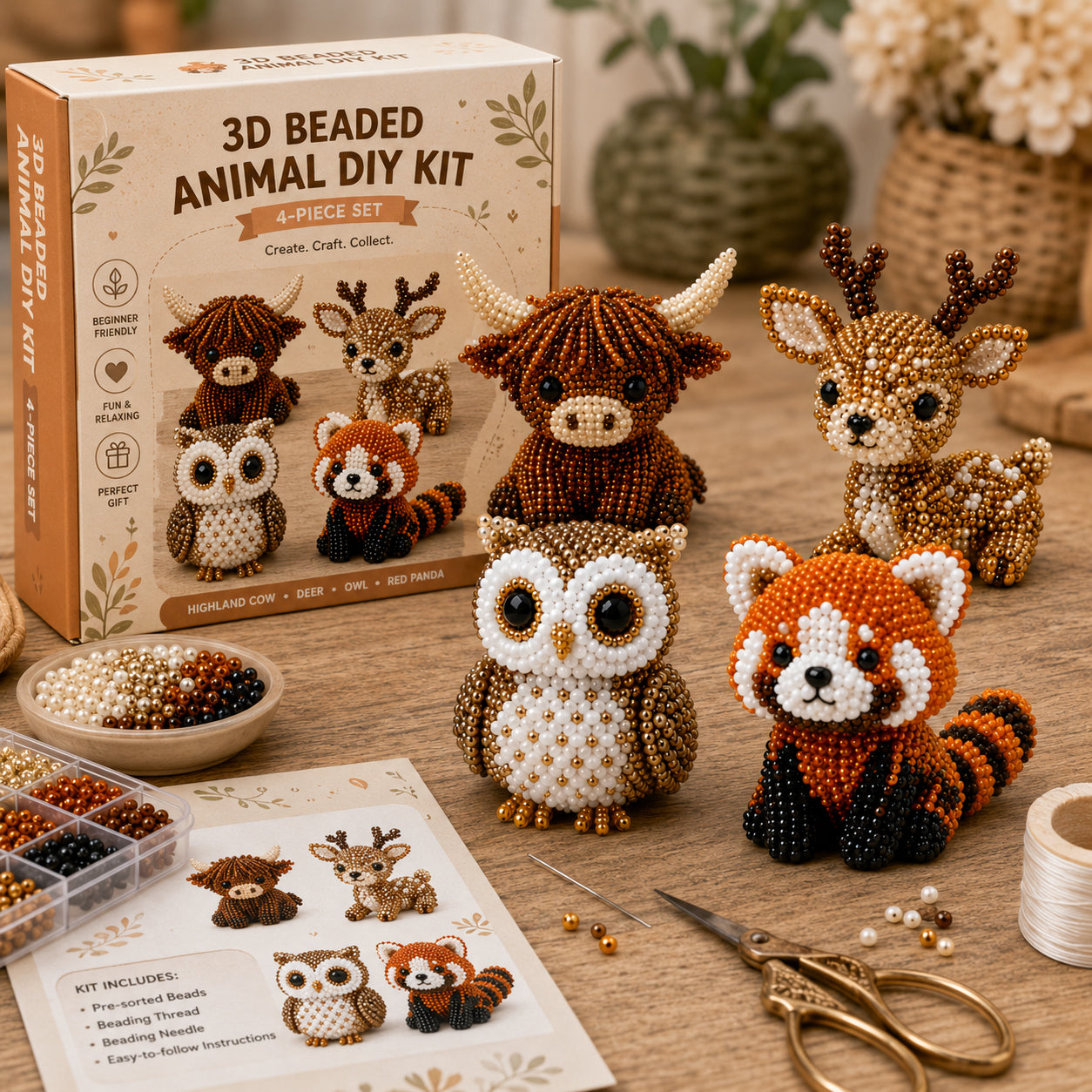DIY Beaded Animal Craft Kit | Creative Art & Craft Set