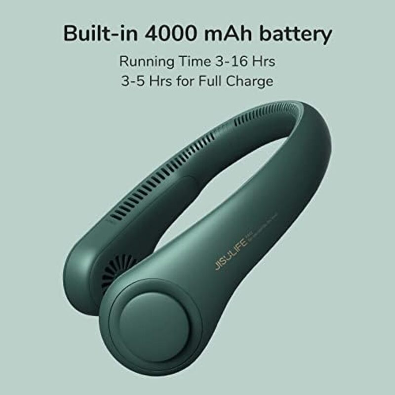 Portable Rechargeable Neck Fan – 4000mAh Bladeless Hands-Free Personal Cooling Fan with 5 Speed Settings