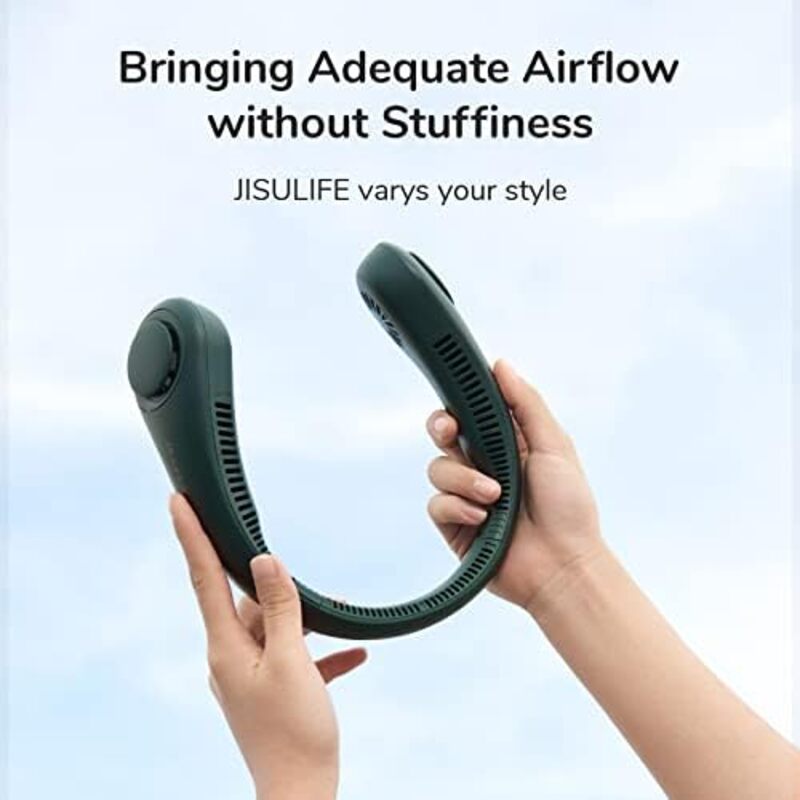Portable Rechargeable Neck Fan – 4000mAh Bladeless Hands-Free Personal Cooling Fan with 5 Speed Settings